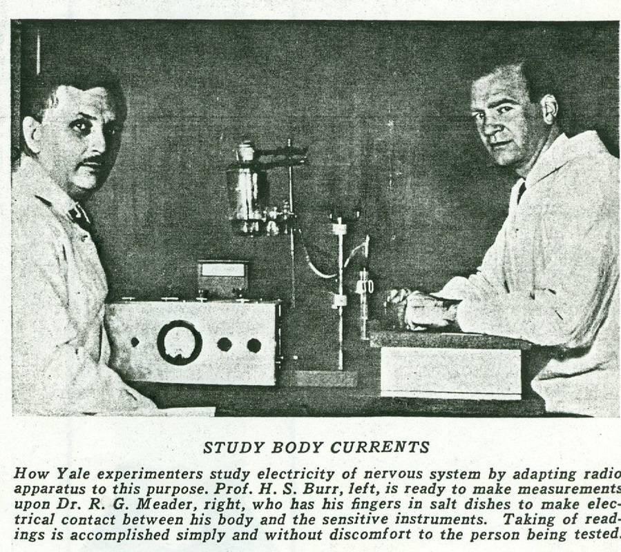 H.S. Burr taking biological electrical measurements