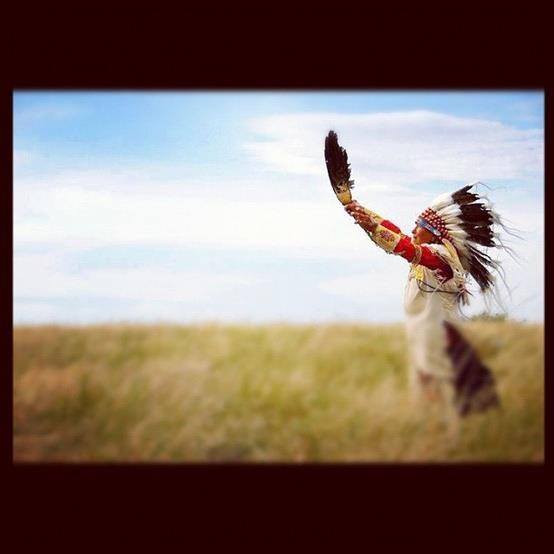 Native American blessing the prairie